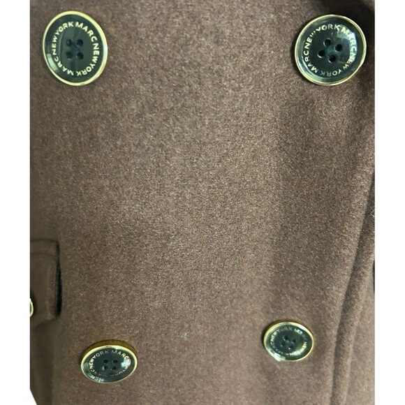 Marc New York Anthony Marc Womens Knit Brown Double Breasted Jacket Coat M - Picture 8 of 11